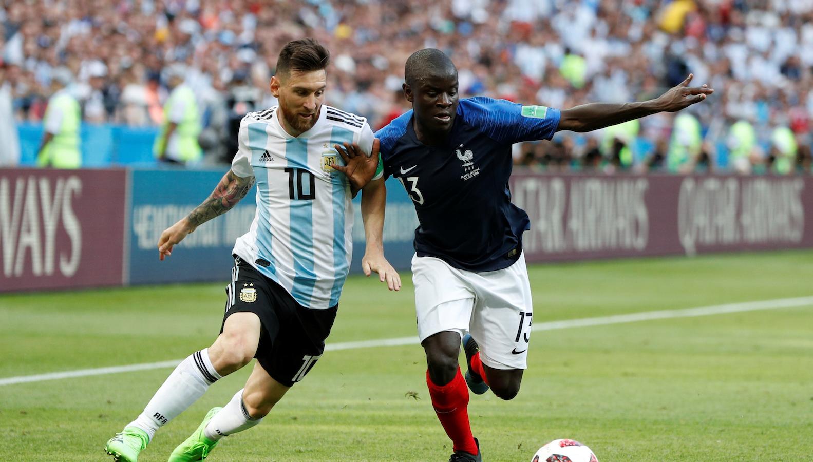N'Golo Kante từng khóa chặt Messi trong trận thắng 4-3 trước Argentina